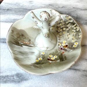 Vintage Porcelain Ring Holder made in Japan, Handpainted